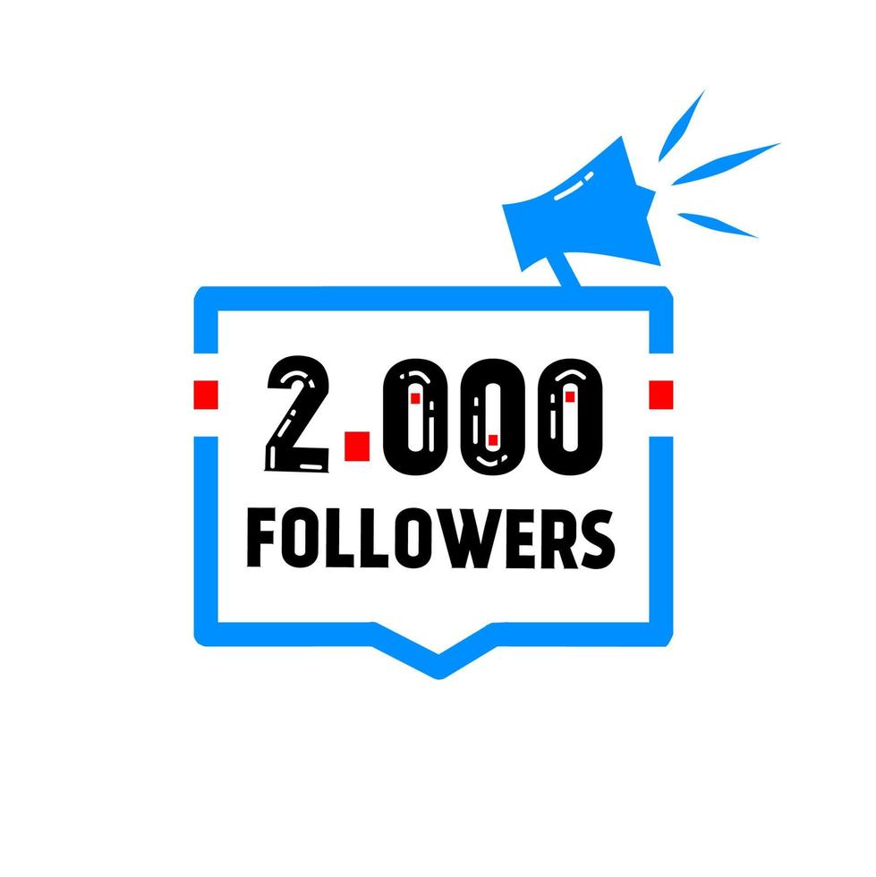 2000 followers. banner design template. Flat Vector. vector