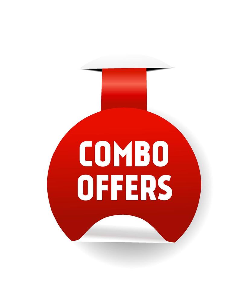 Combo offer banner. Hanging ribbon for Web design. Flat vector. vector