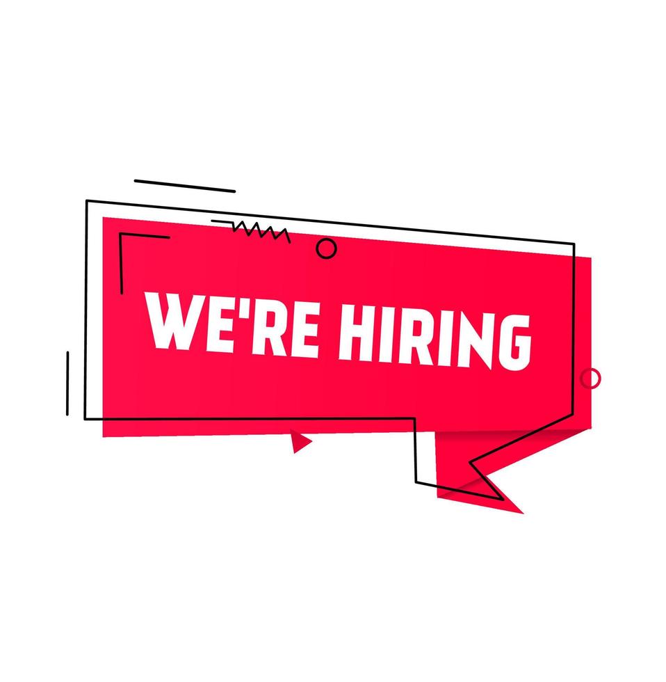 We are hiring banner design template. Modern style Vector illustration modern label.