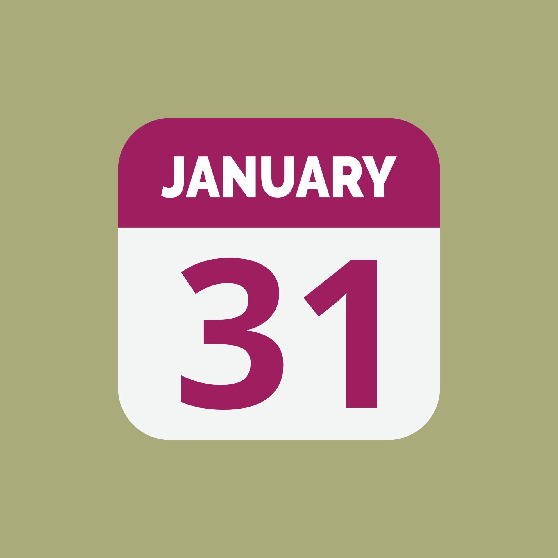 January 31 Calendar Icon 23208950 Vector Art at Vecteezy