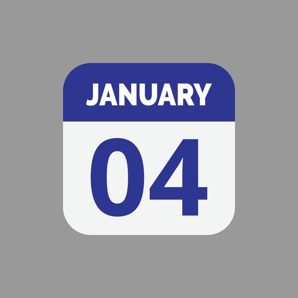 January 4 Calendar Icon vector