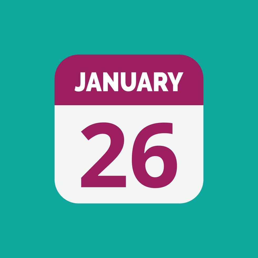 January 26 Calendar Icon vector