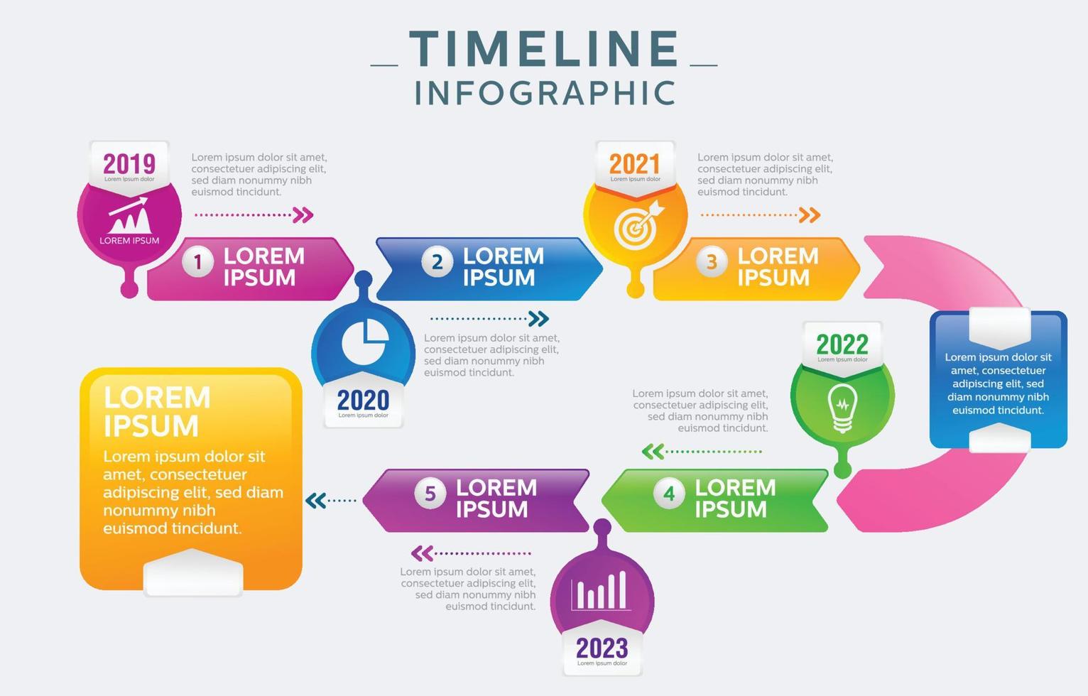 Timeline infographics with step and marketing Template vector