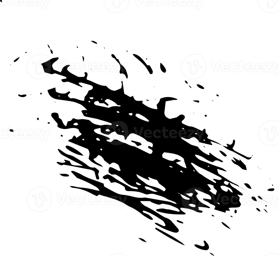 Rustic splash texture. Abstract background. Weathered surface and shape. PNG graphic illustration with transparent background.