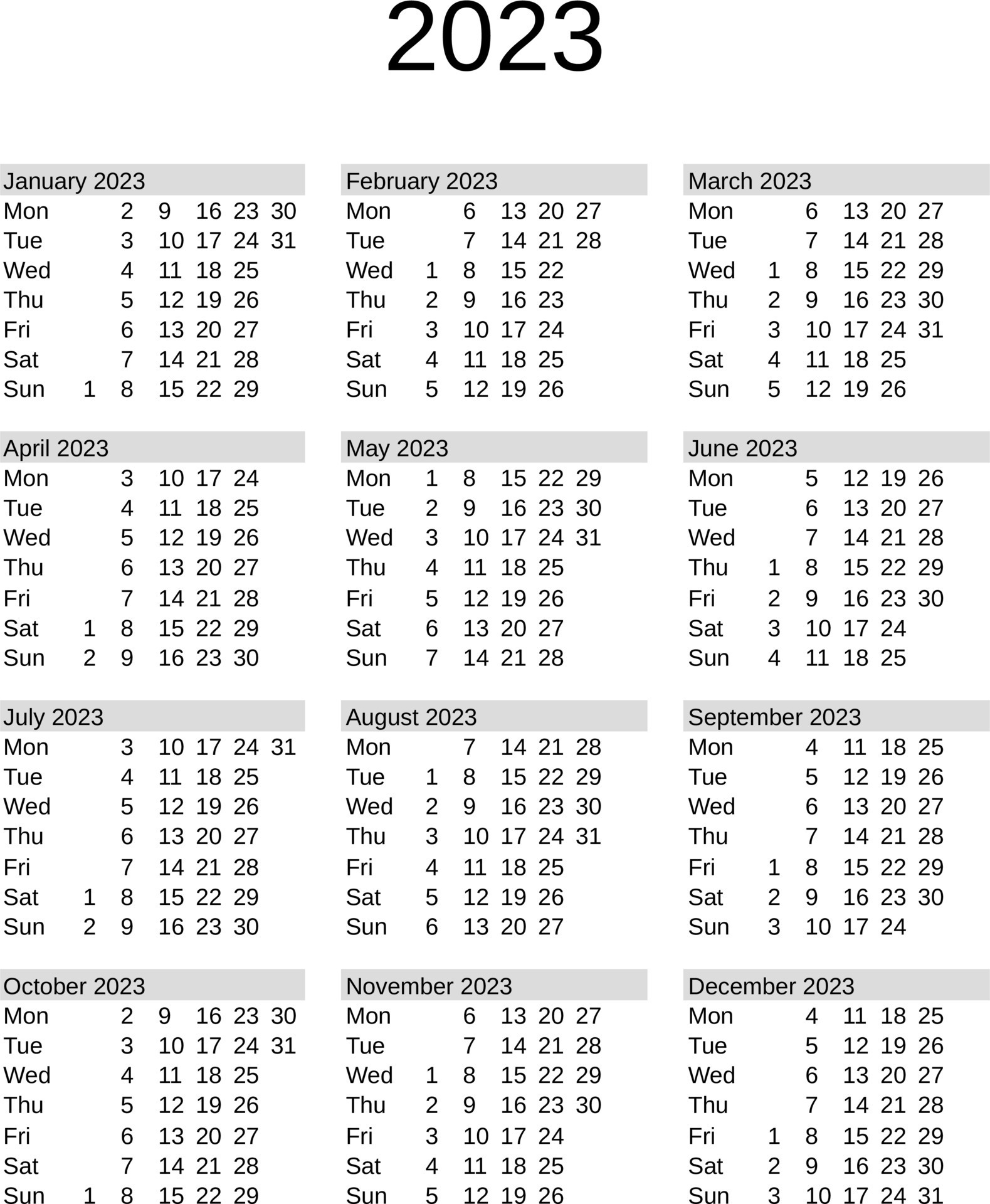Year 2023 Calendar In English 23209340 Vector Art At Vecteezy year-2023-calendar-in-english-23209340-vector-art-at-vecteezy