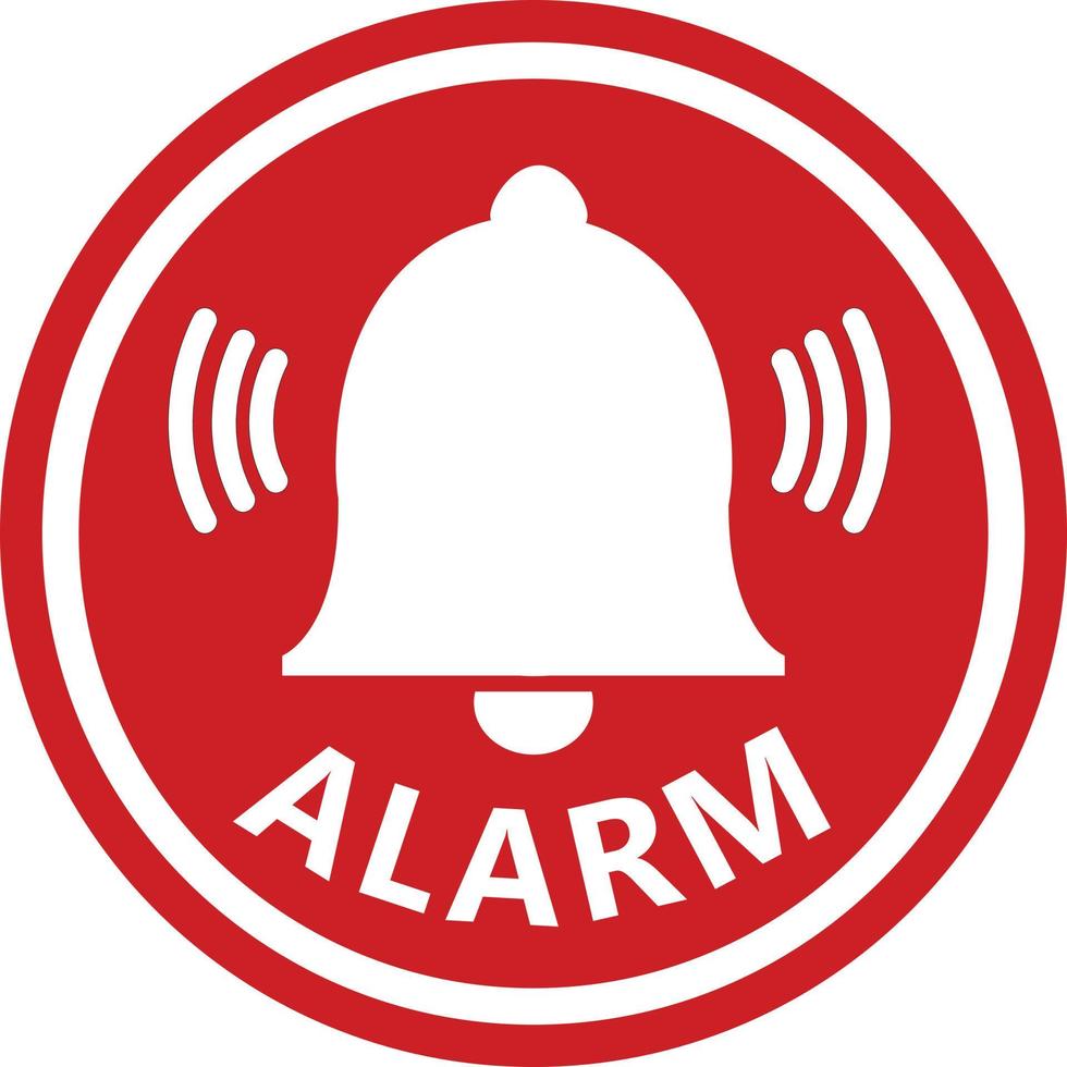 alarma icono en blanco antecedentes. alarma signo. plano estilo. vector