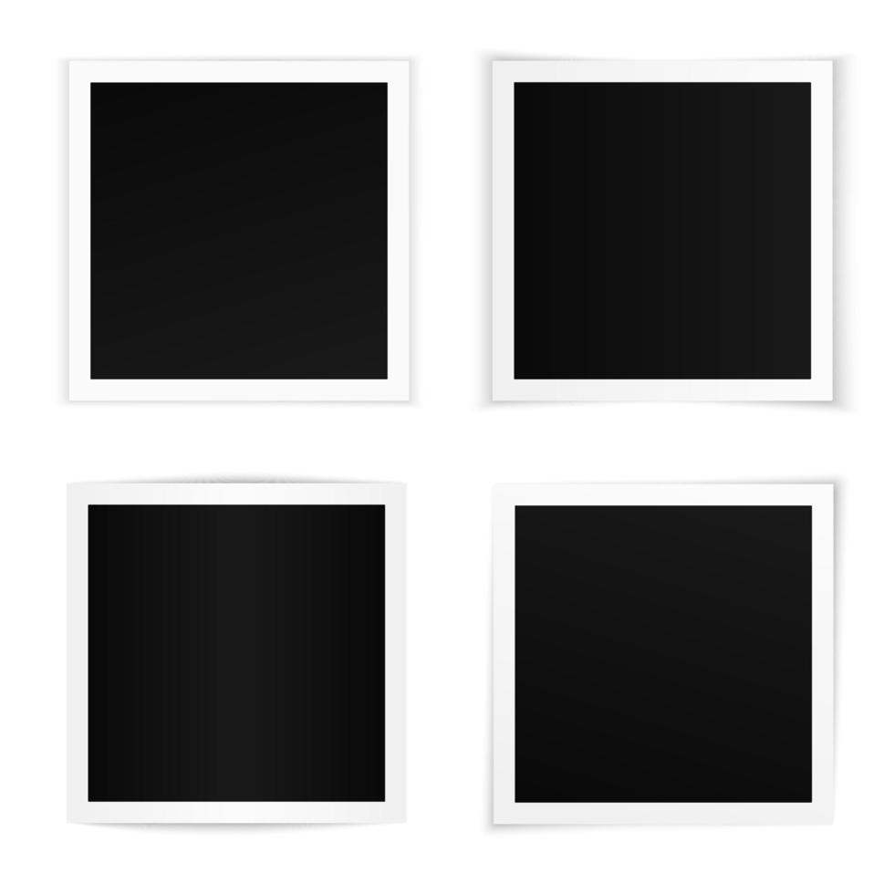 Vector set of curved square photo frames