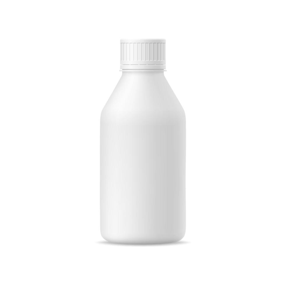 3d mock up of plastic bottle with lid vector