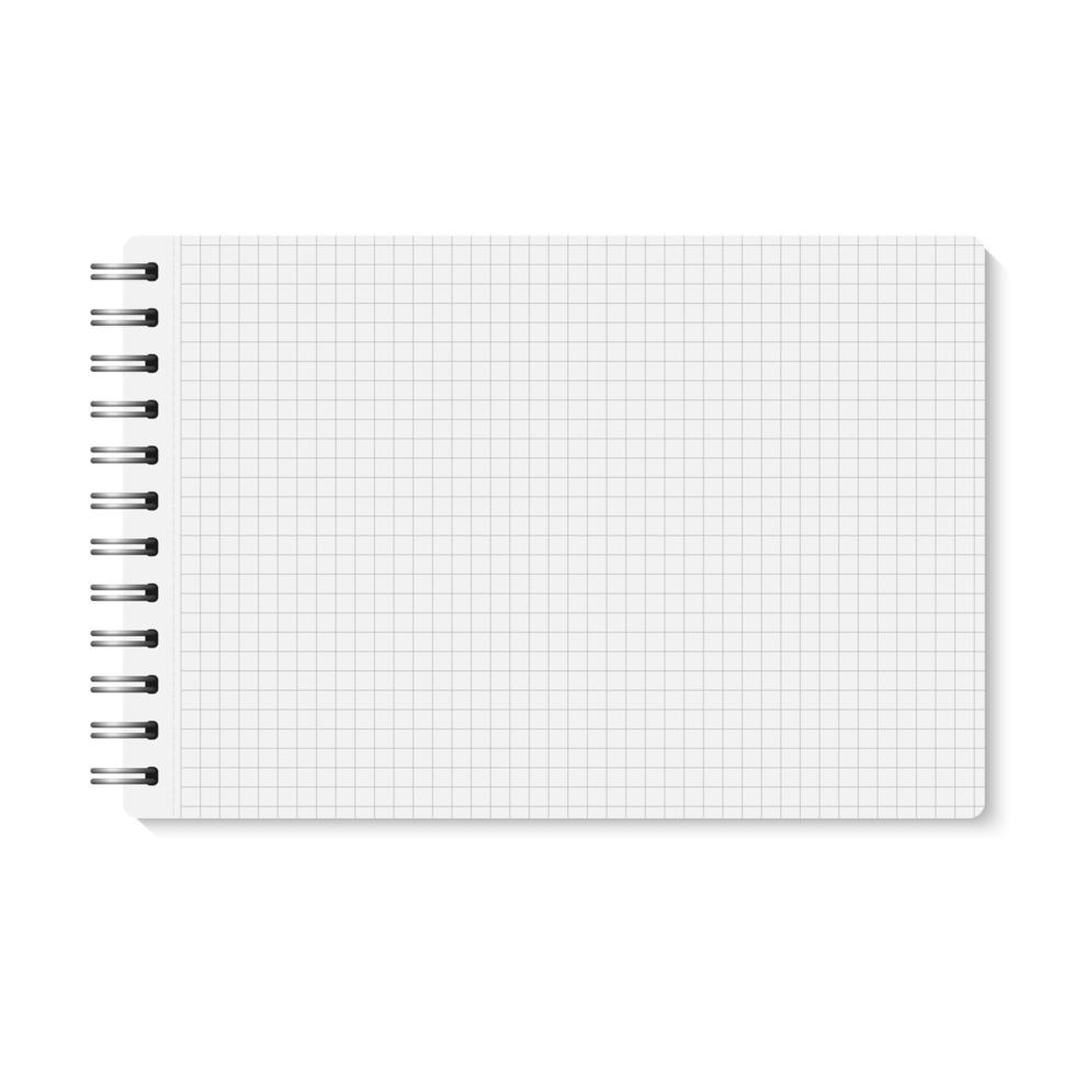 Cuaderno encuadernado en espiral cerrado realista blanco. vector