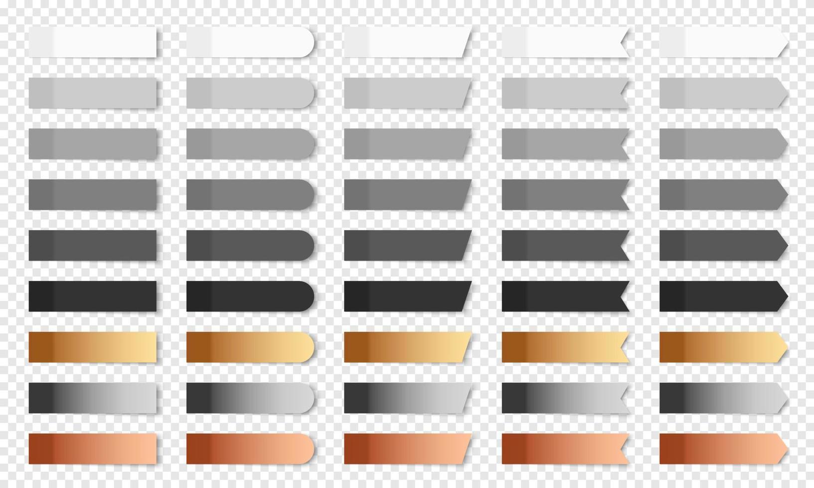 Set of colored realistic sticky notes isolated. vector
