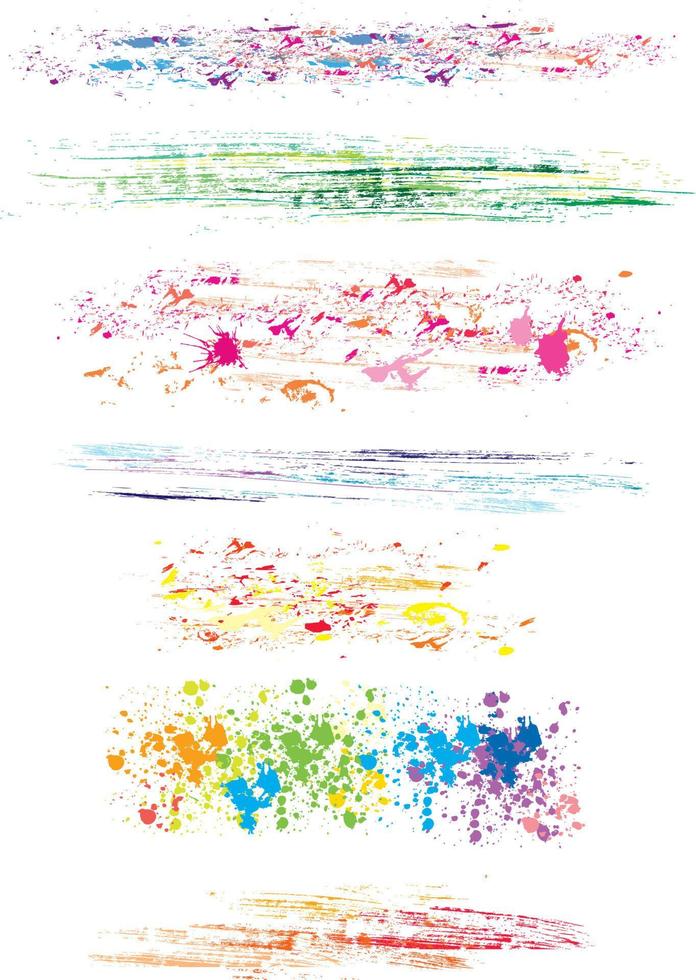 Set of colored brush strokes Color texture vector