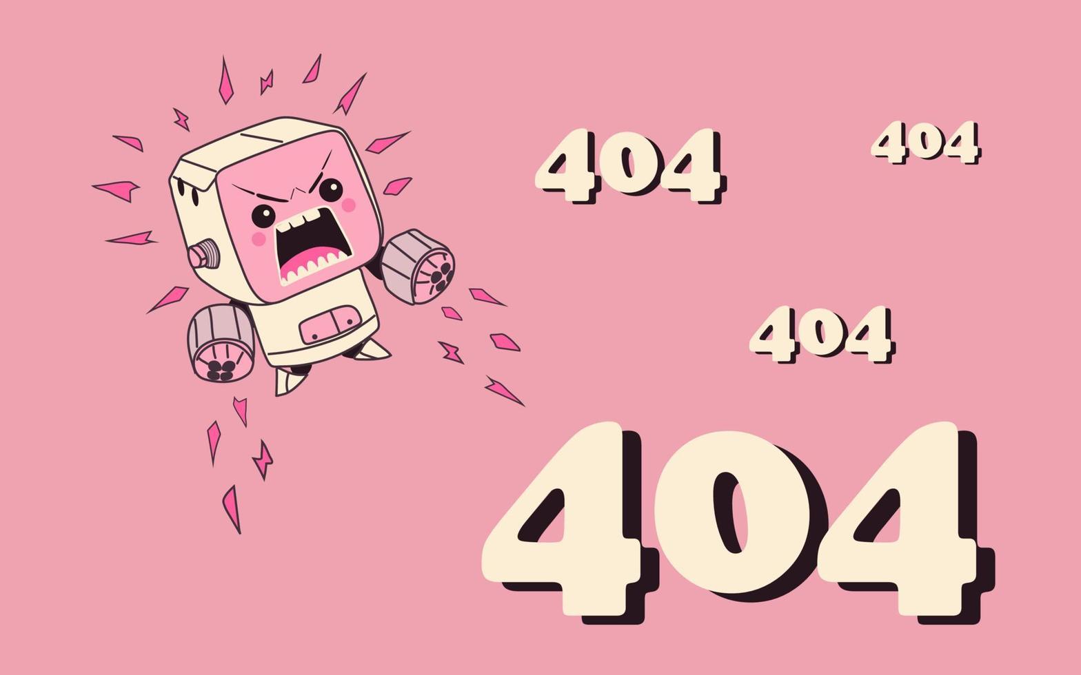 404 error page design. Web site problem, failure, website access denied concept. Unavailable webpage, inaccessible network mistake. Flat graphic vector illustration isolated on white background