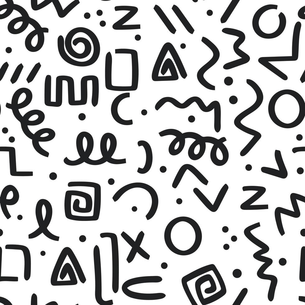 Hand drawn grunge squiggles background vector