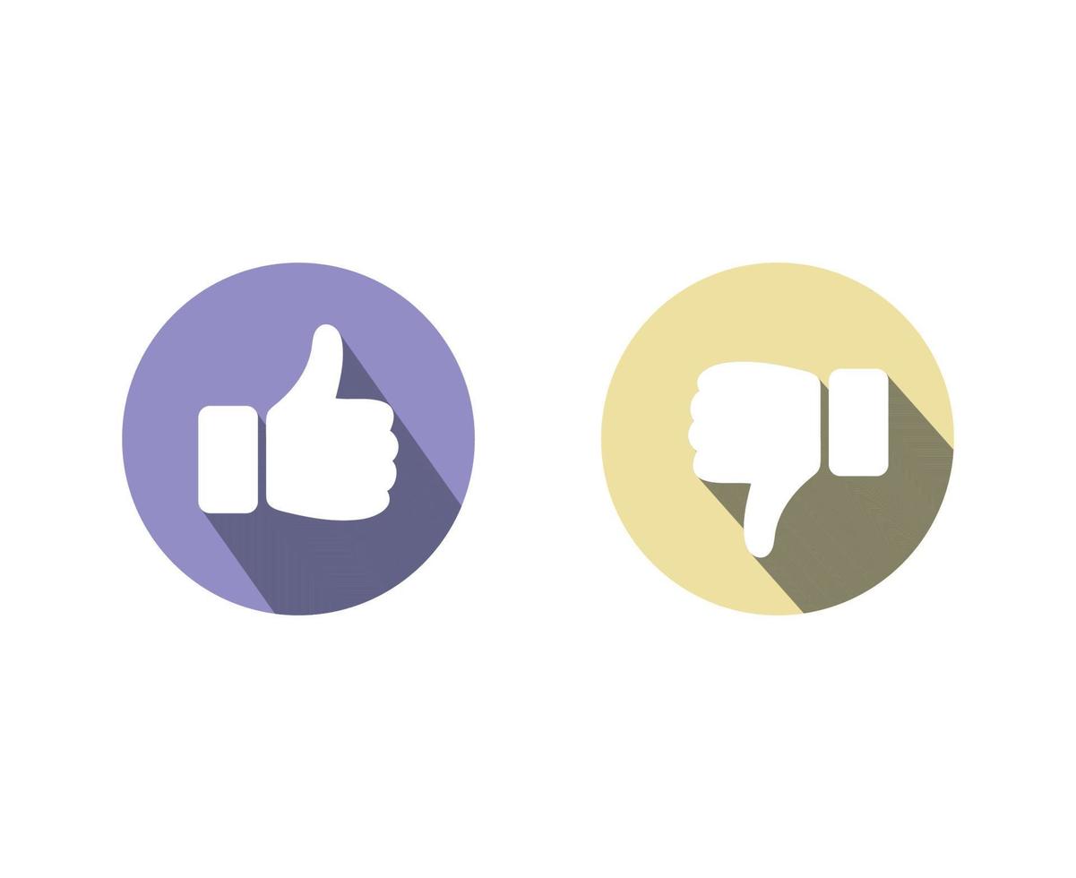 Like and dislike icon, thumb up and thumb down symbols vector