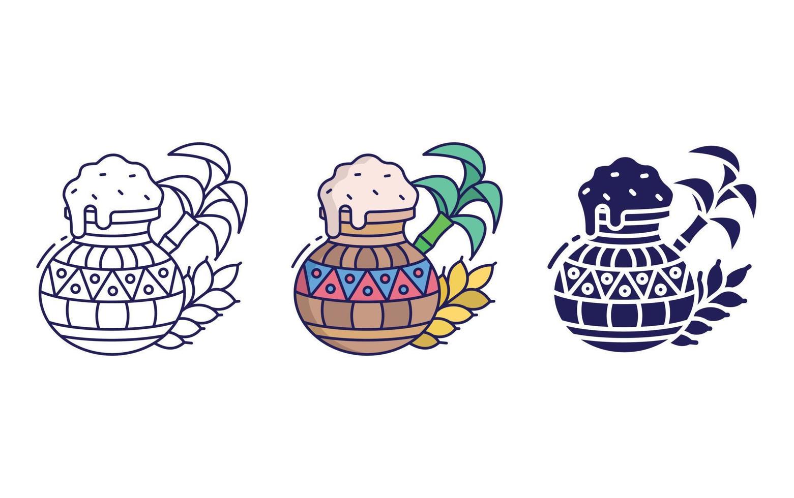 Pongal pot vector icon