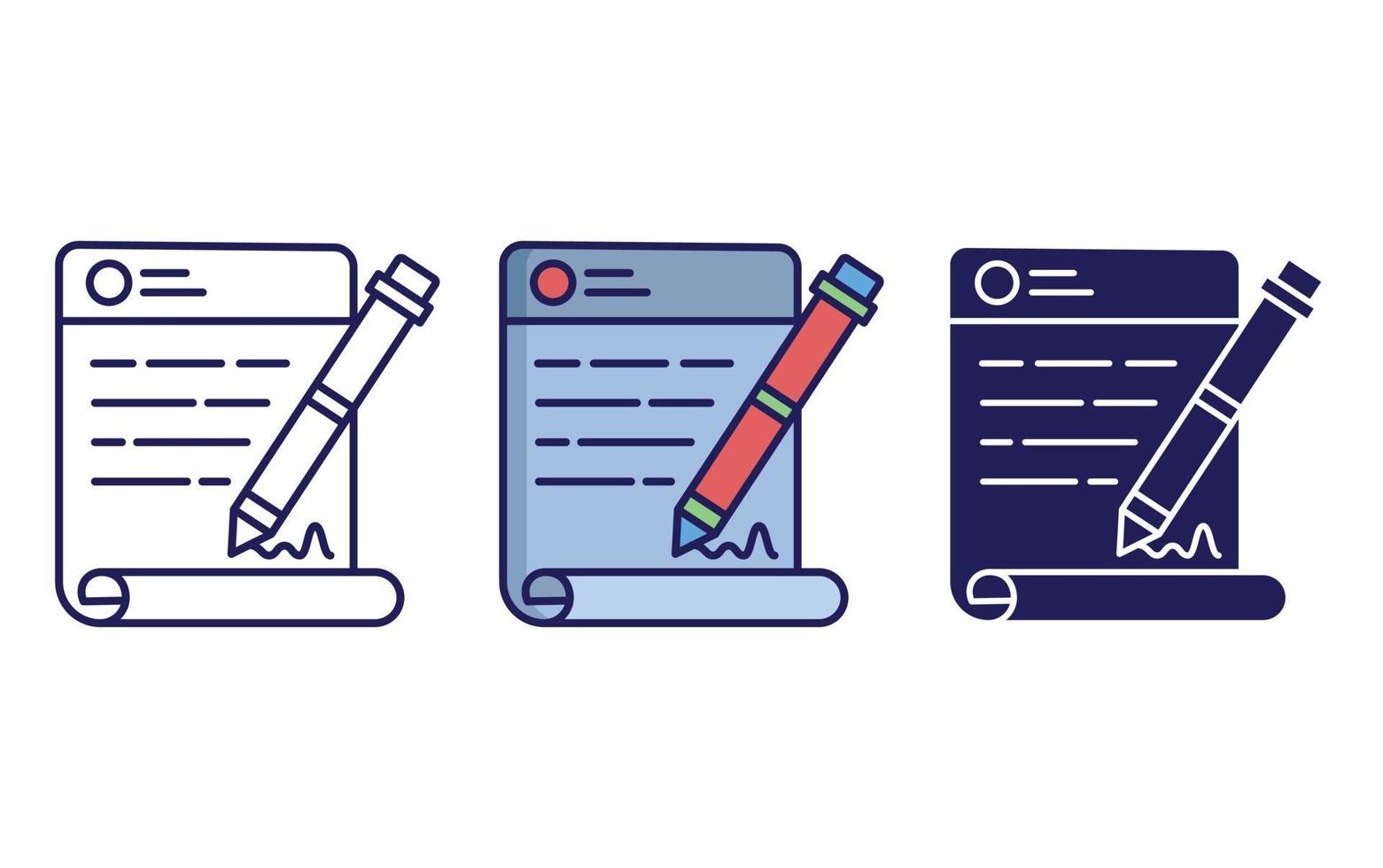 Letter writing vector icon