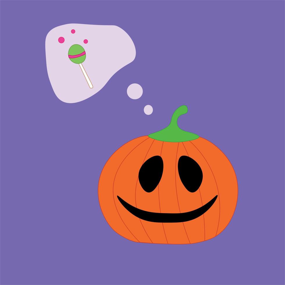 Dreaming pumpkin vector illustration