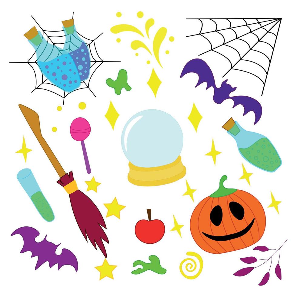 Halloween set vector illustration