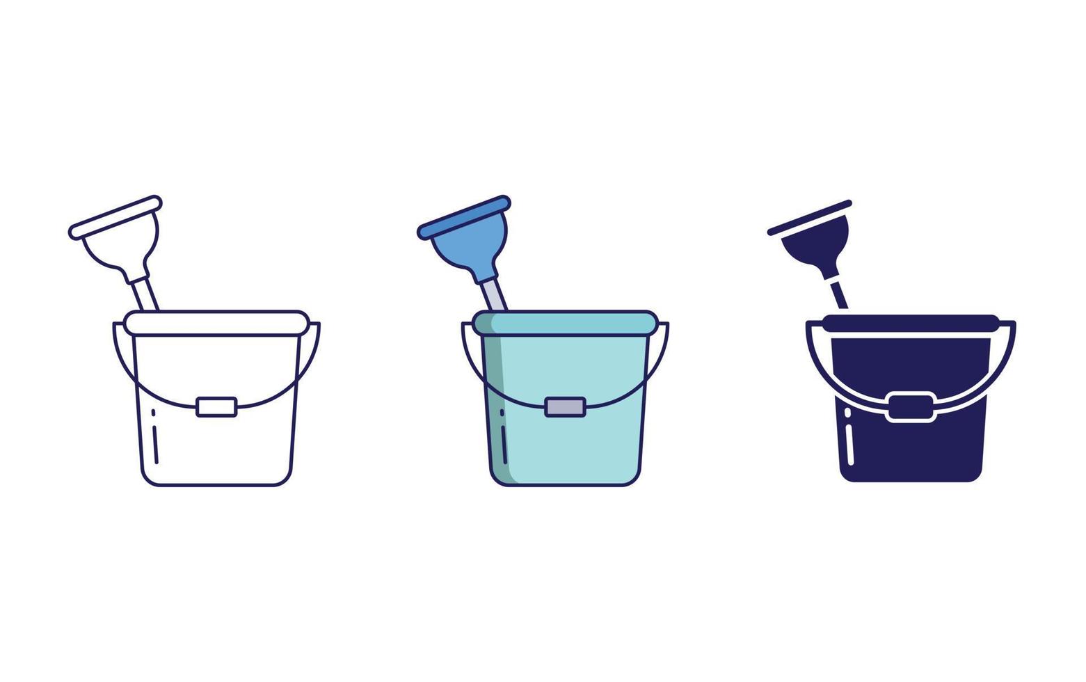 Bucket and Plunger vector icon