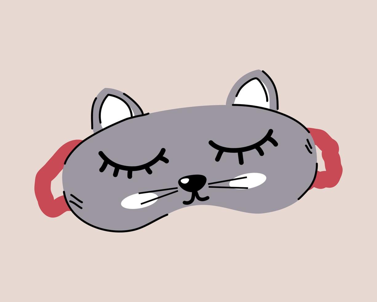 cat mask hand drawn vector