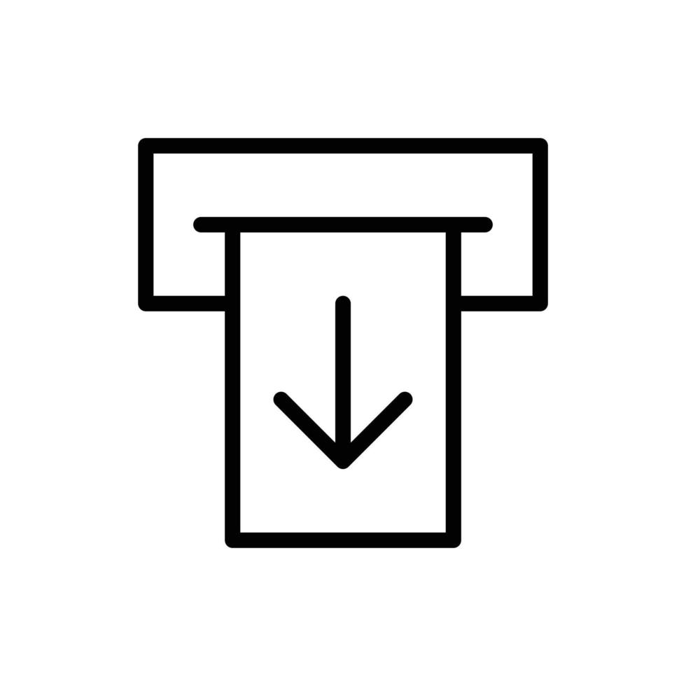 Withdraw money, redeem, ATM withdrawal concept icon in line style design isolated on white background. Editable stroke. vector