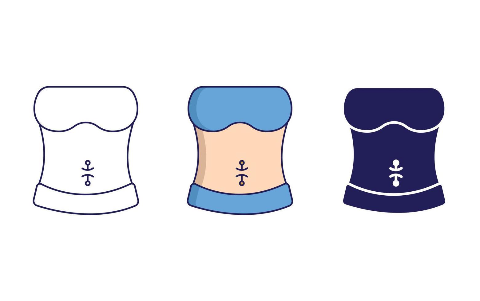 Outline Navel piercing vector icon