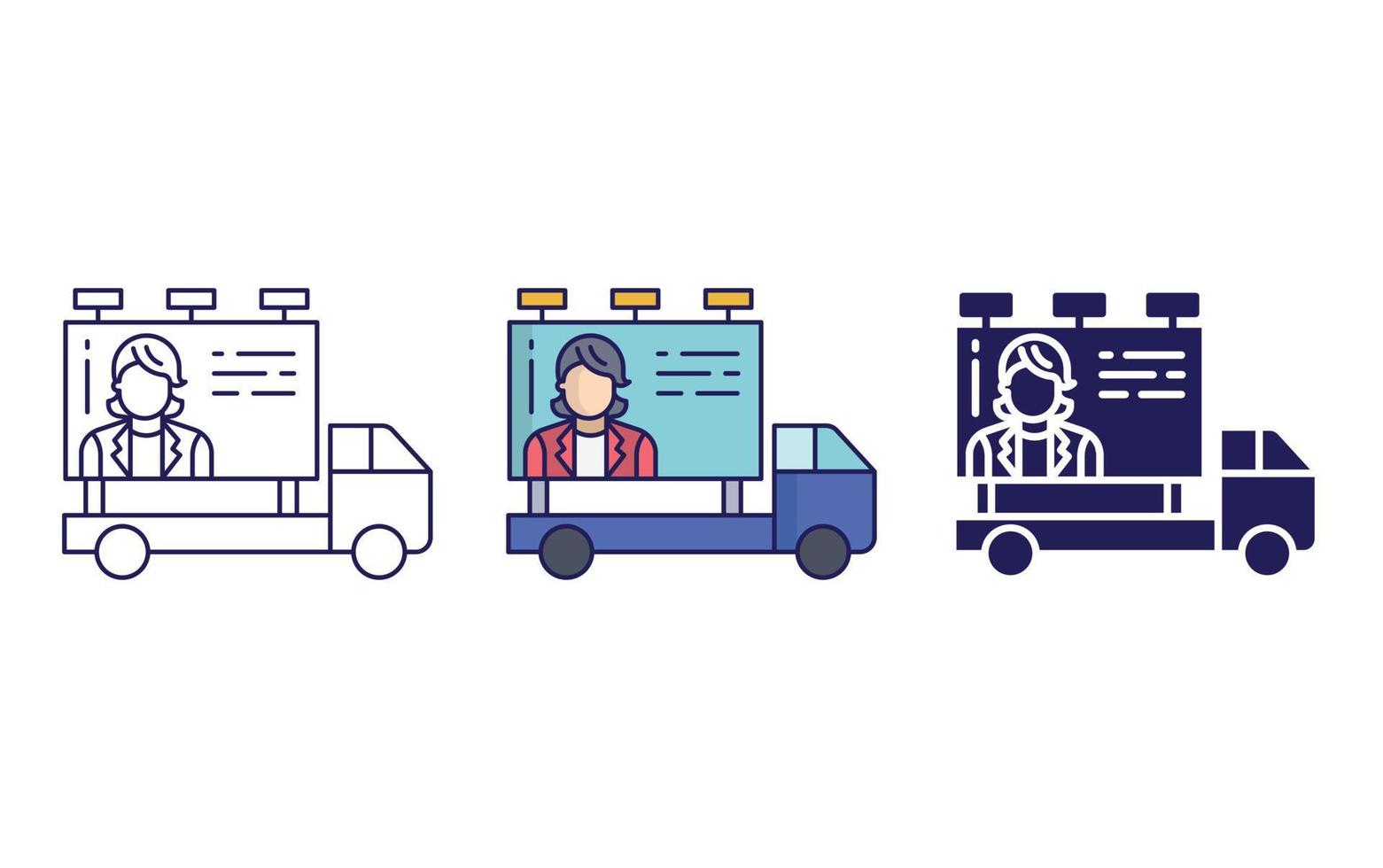 election campaign truck vector icon