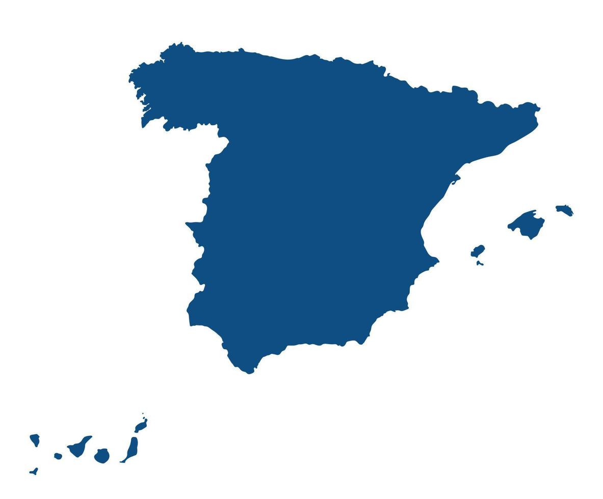 Spain map blue color vector