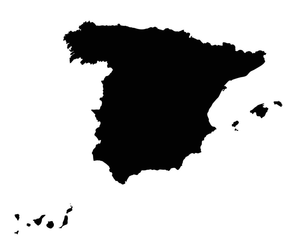 mapa de España, negro color vector