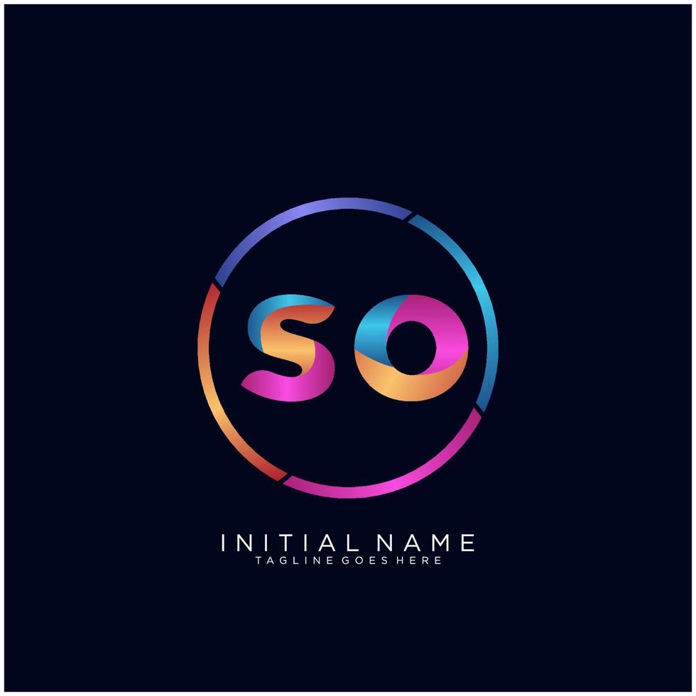 Letter SO colorfull logo premium elegant template vector