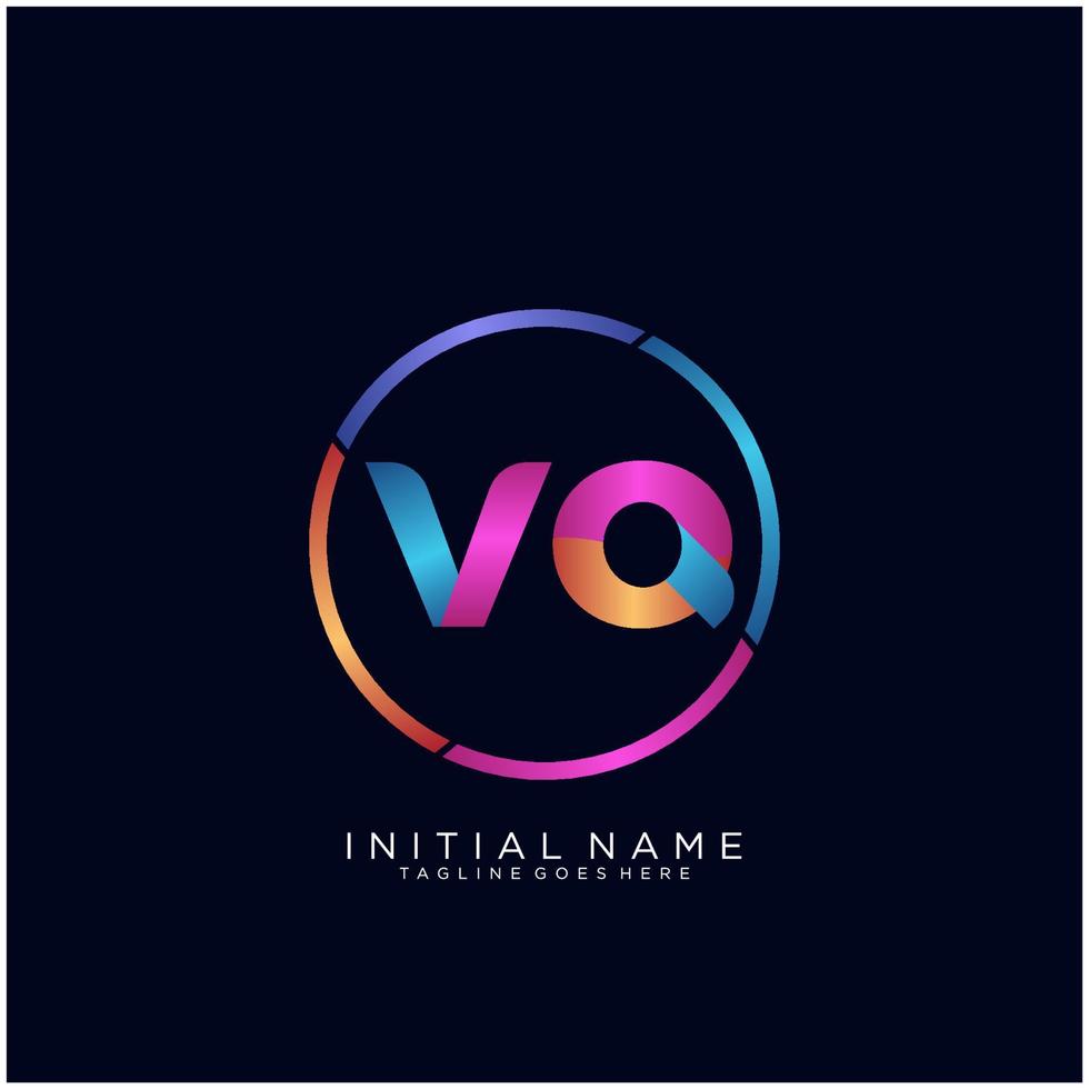 Letter VQ colorfull logo premium elegant template vector