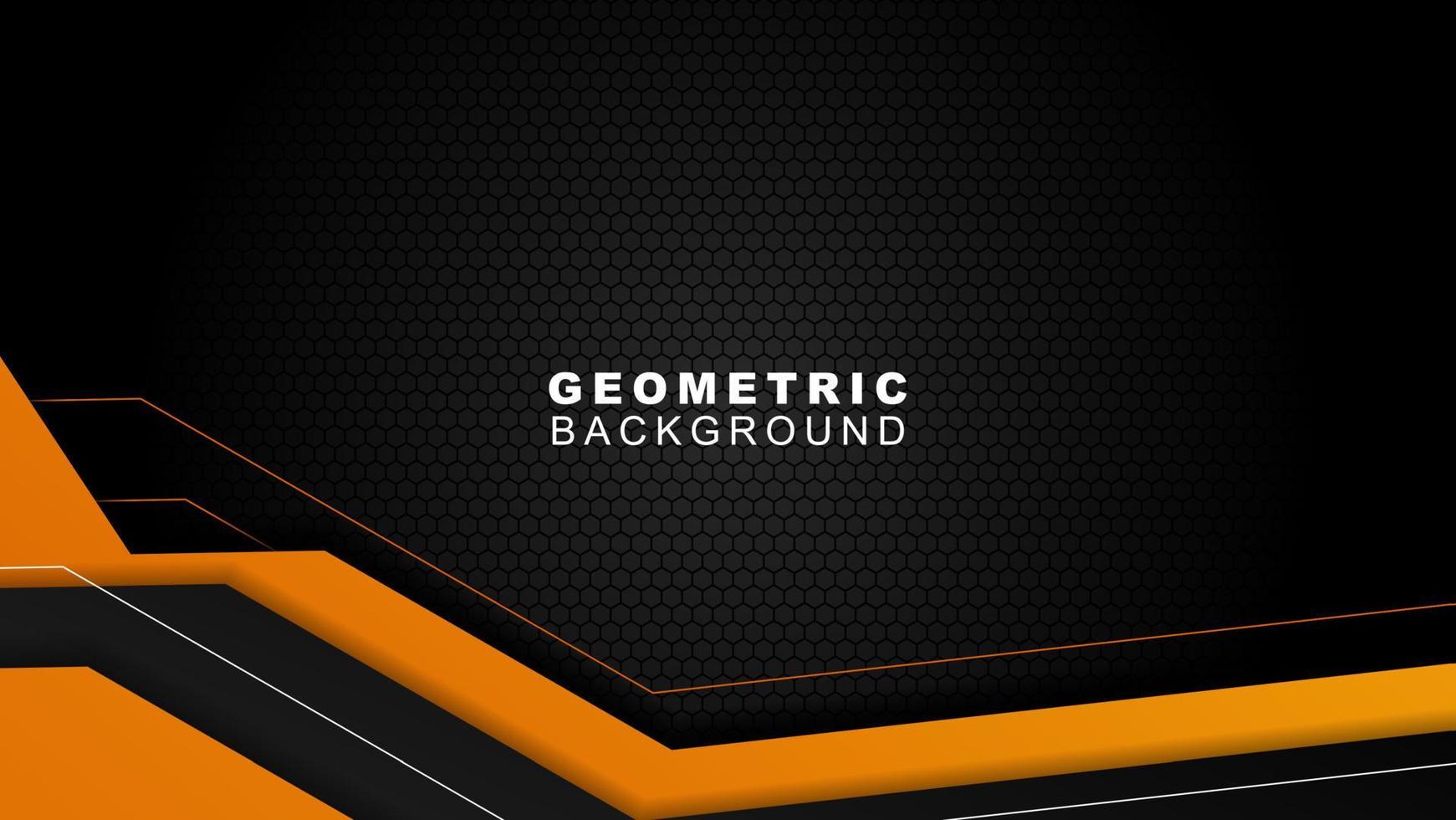 Geometric background in orange and black with a hexagon pattern style, background for offline streaming, advertisements, banners, and others vector