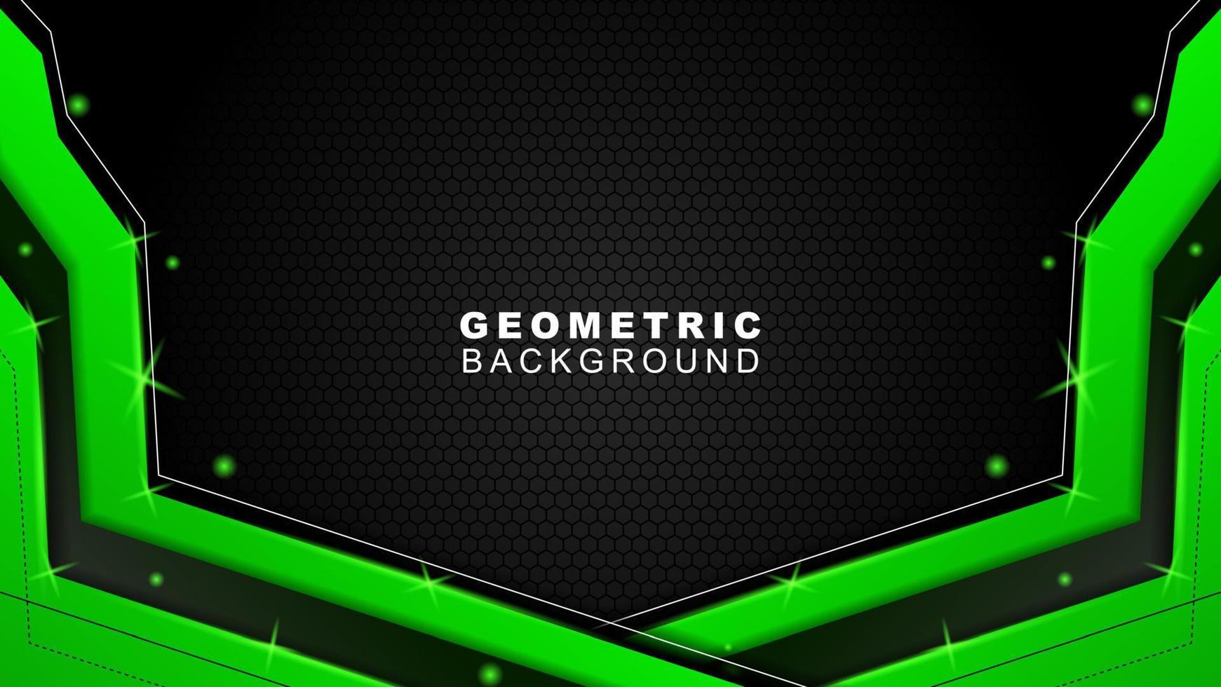 Geometric background in green and black with a hexagon pattern style, background for offline streaming, advertisements, banners, and others vector