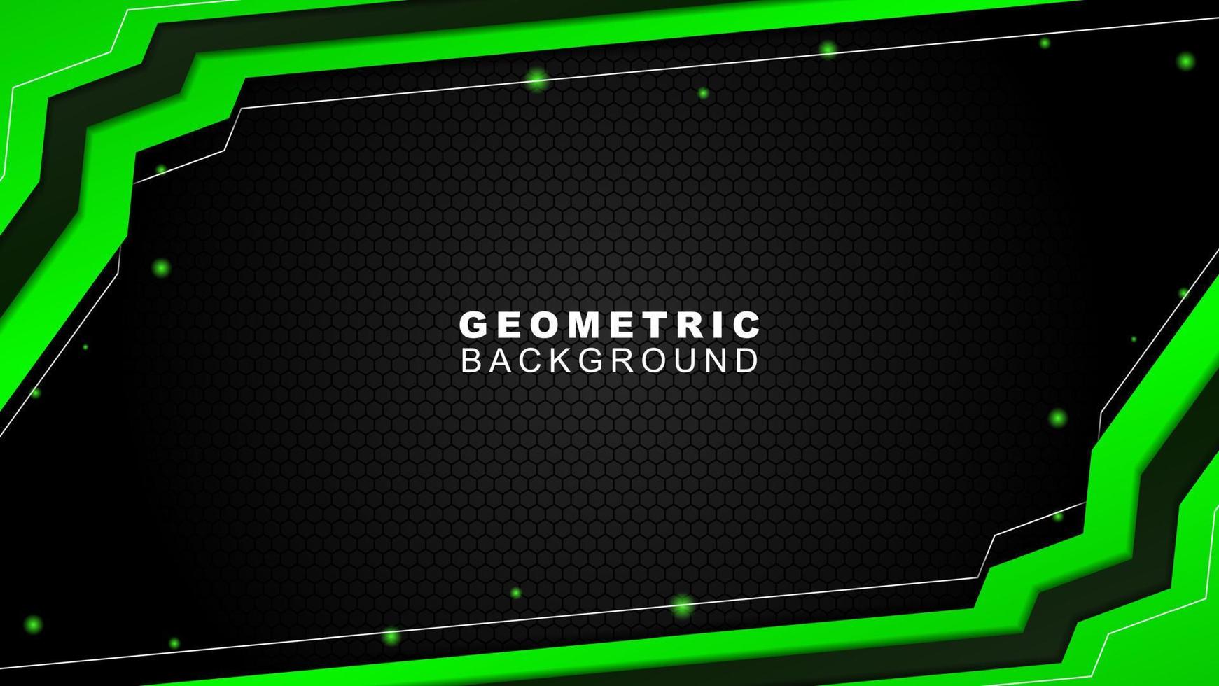 Geometric background in green and black with a hexagon pattern style, background for offline streaming, advertisements, banners, and others vector