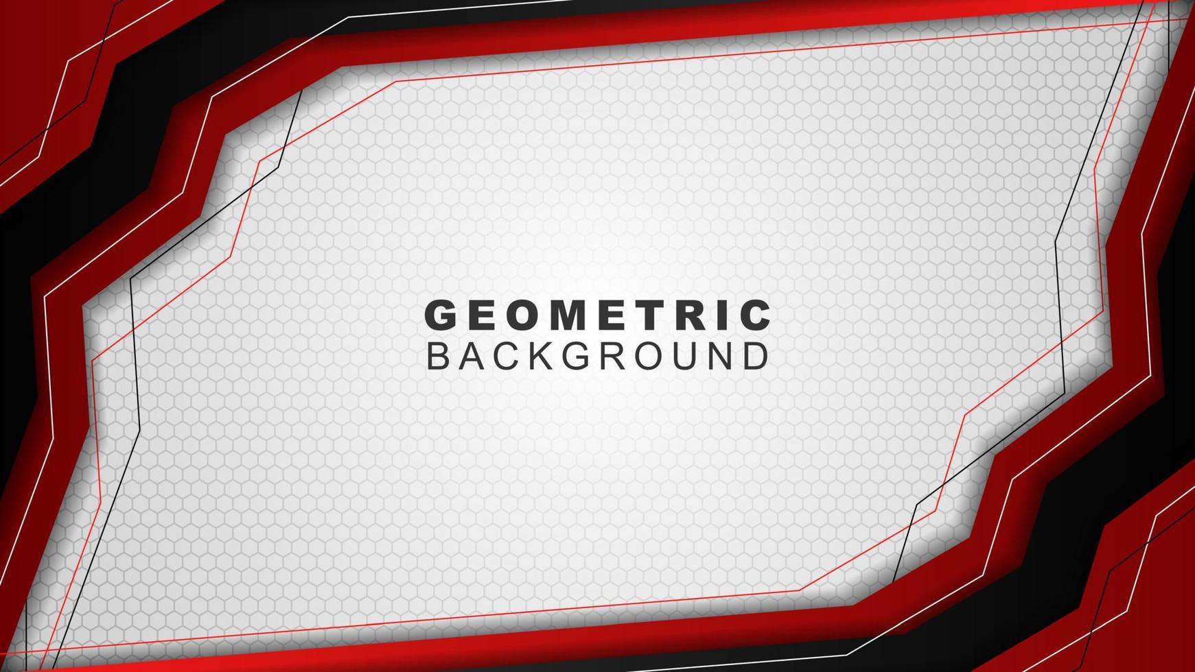 Geometric background in red and black with a hexagon pattern style, background for offline streaming, advertisements, banners, and others vector