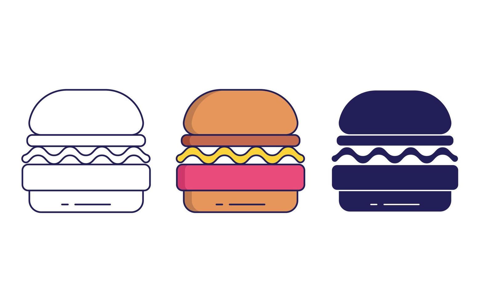 icono de vector de hamburguesa