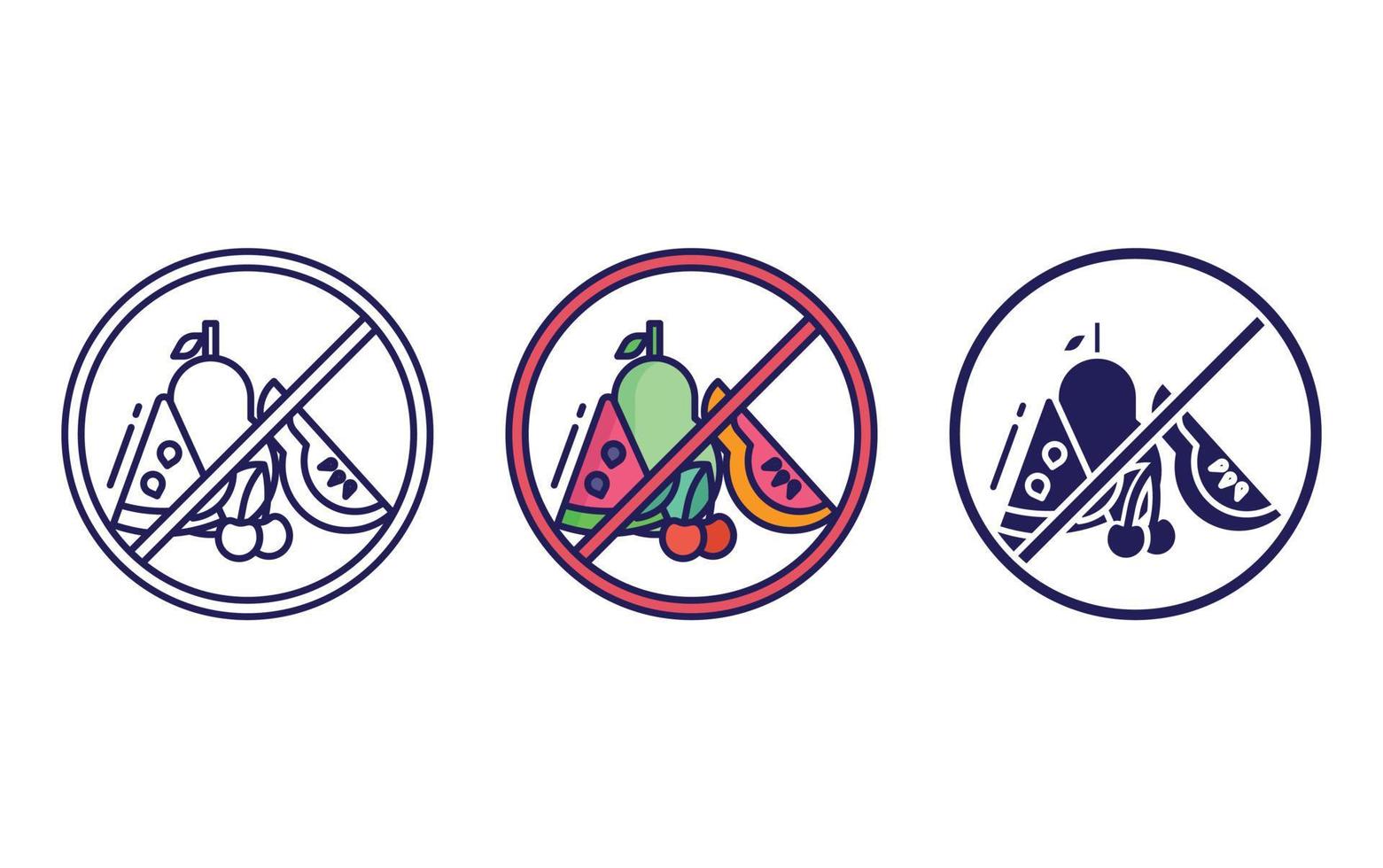 Avoid fruits icon vector