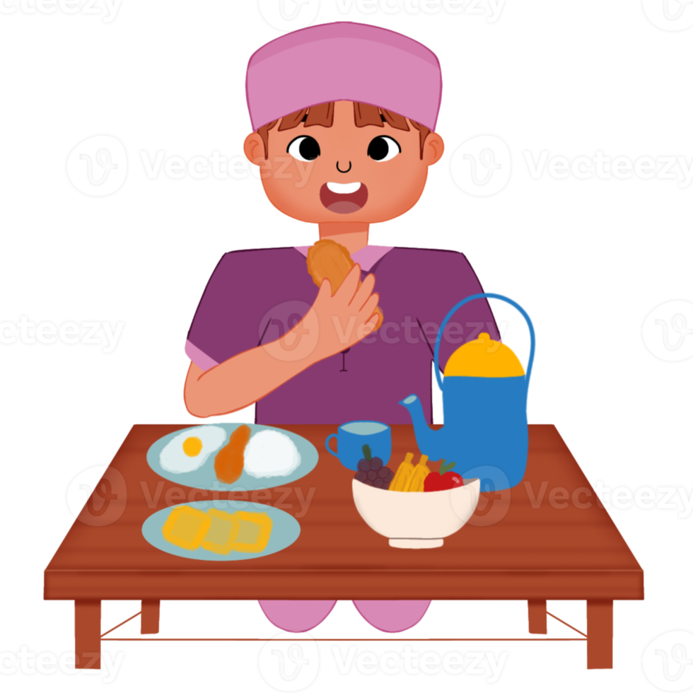 Child Iftar Illustration png