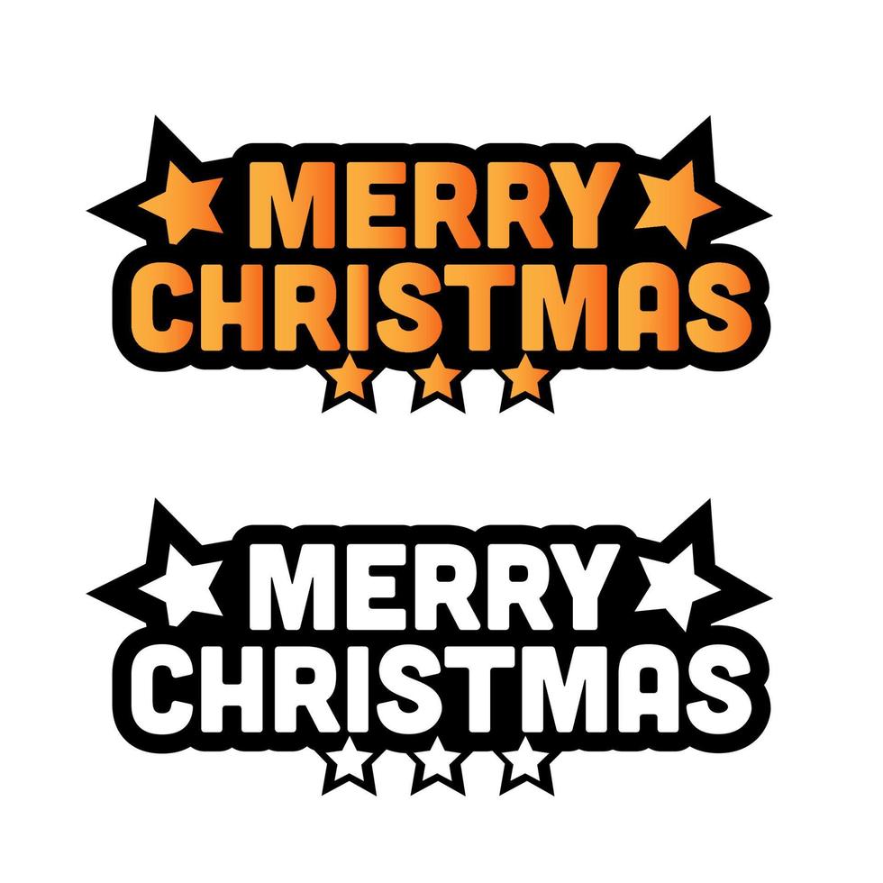 Merry Christmas lettering isolated on white background. Vector holiday illustration element.