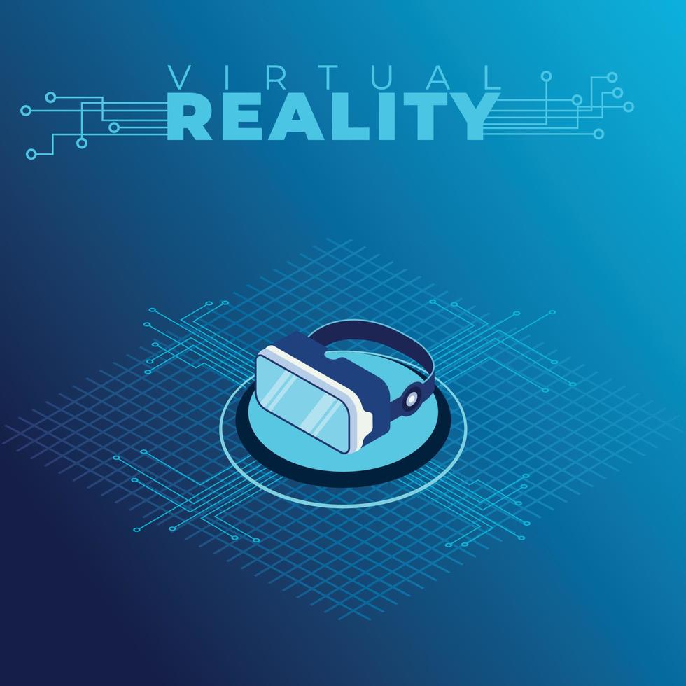 Virtual reality glasses isolated on a chip VIrtual reality poster Vector illustration