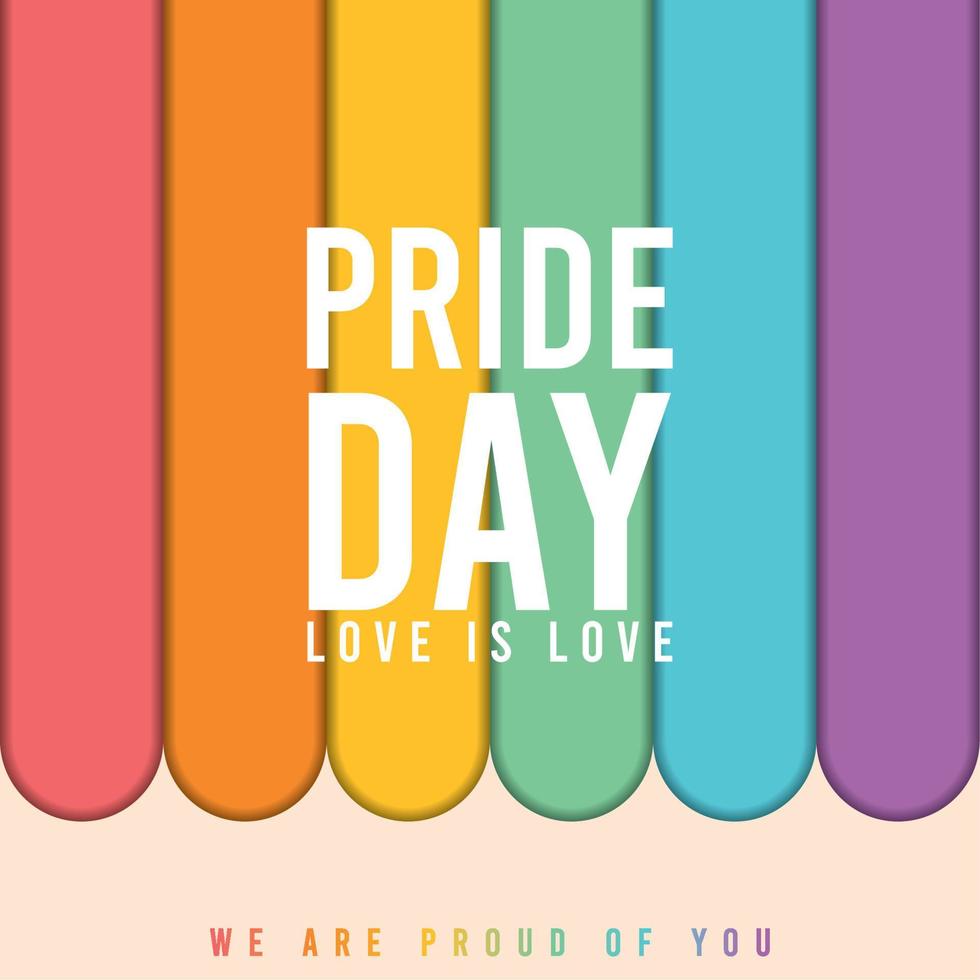 Happy Pride day poster Rainbow lgbt concept Vector illustration