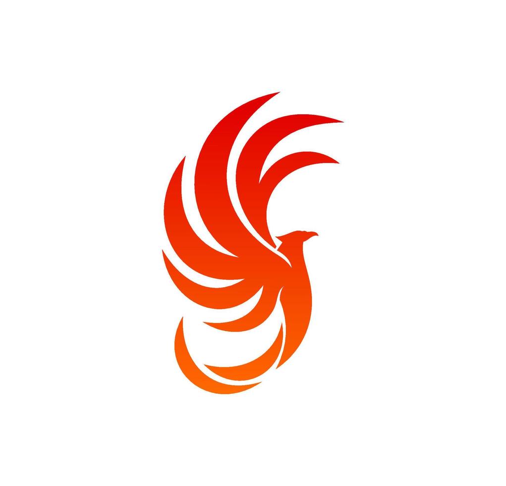 Phoenix, fairy flame bird icon or company emblem vector