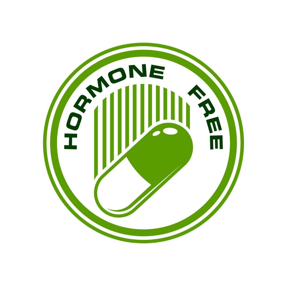 Hormone free icon, stamp sticker for natural food vector