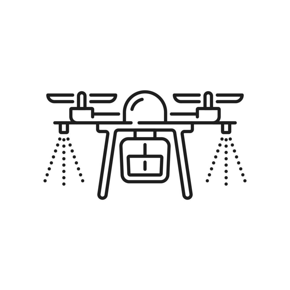 Field drone sprayer, smart irrigation system icon vector