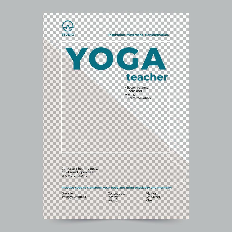 Yoga Instructor Flyer Template. A clean, modern, and high-quality design of Flyer vector design. Editable and customize template flyer