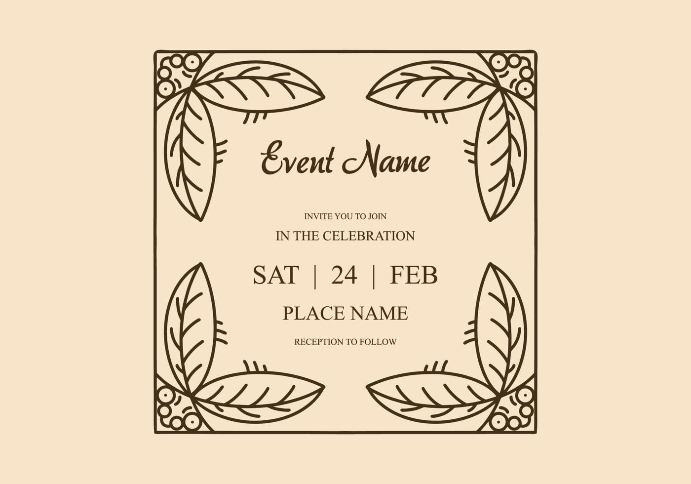 Elegant vintage frame design for invitation card vector