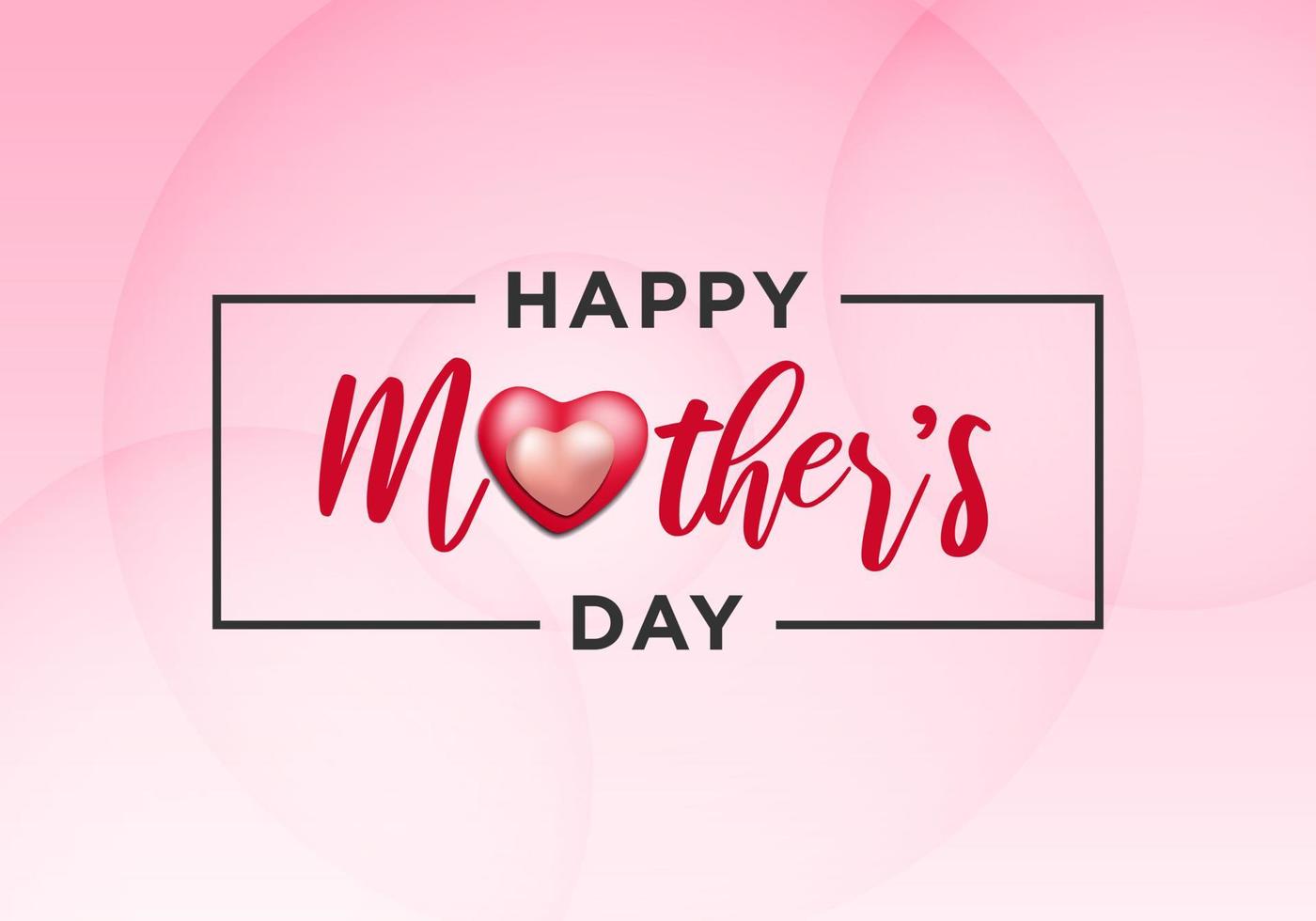 Happy Mother Day Greeting design with heart, Mother's Day celebration banner. vector