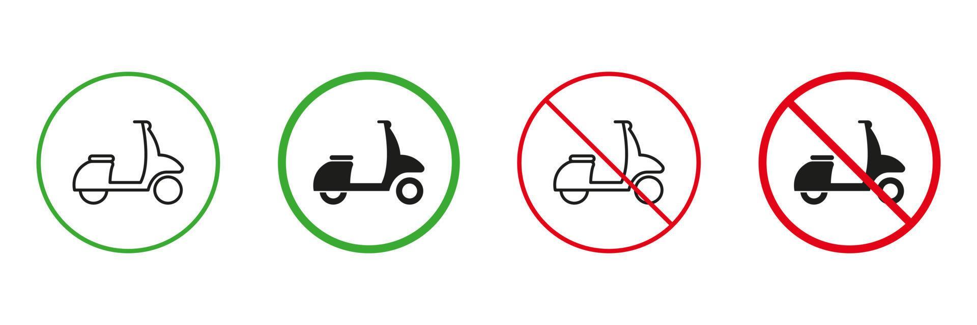Moped Delivery Red And Green Road Warning Signs Scooter Permit And Not moped-delivery-red-and-green-road-warning-signs-scooter-permit-and-not
