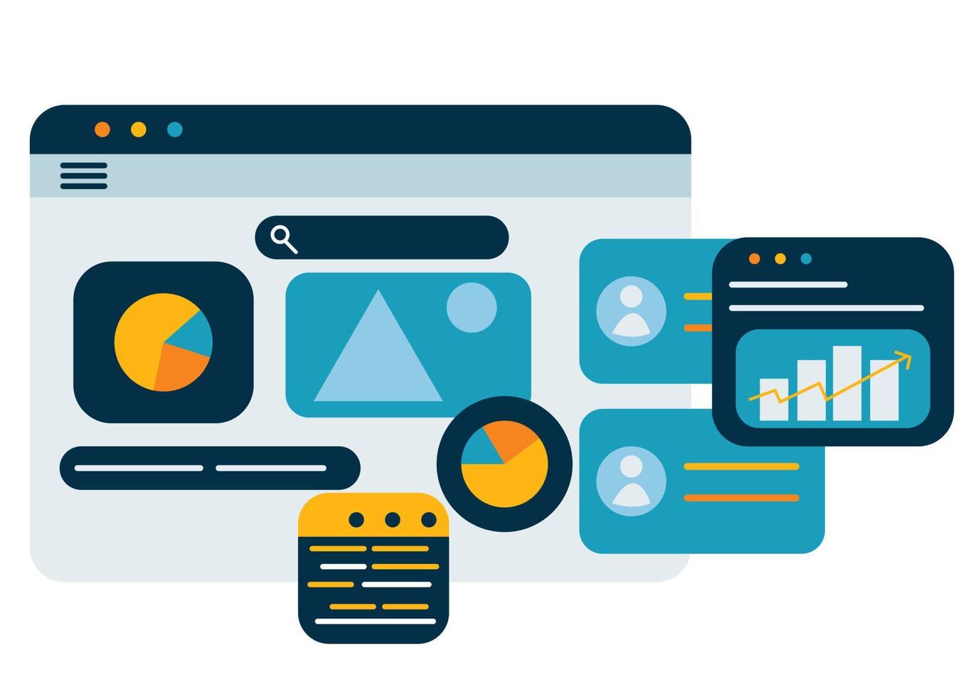online marketing financial report chart vector