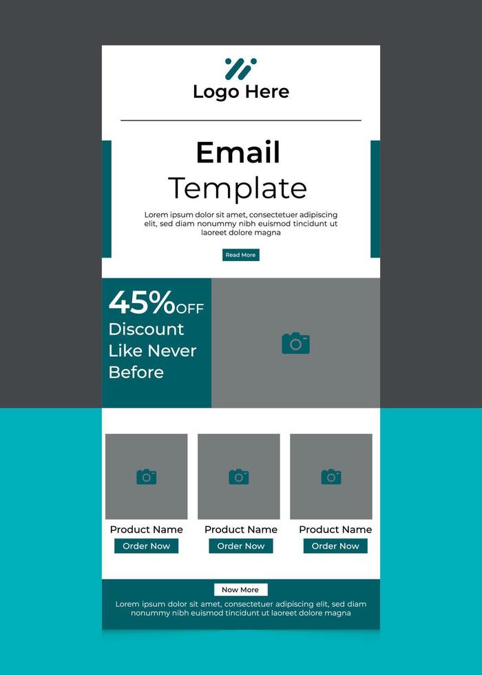 Creative email template design vector